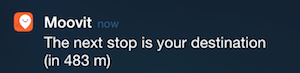 moovit - ride mode feature - notification